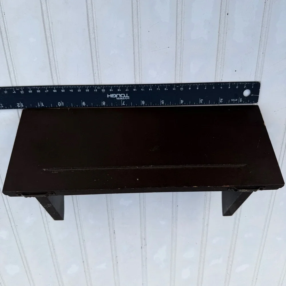 Dark Brown Wood Floating Wall Shelf 12 Inch Picture Ledge Espresso Decor